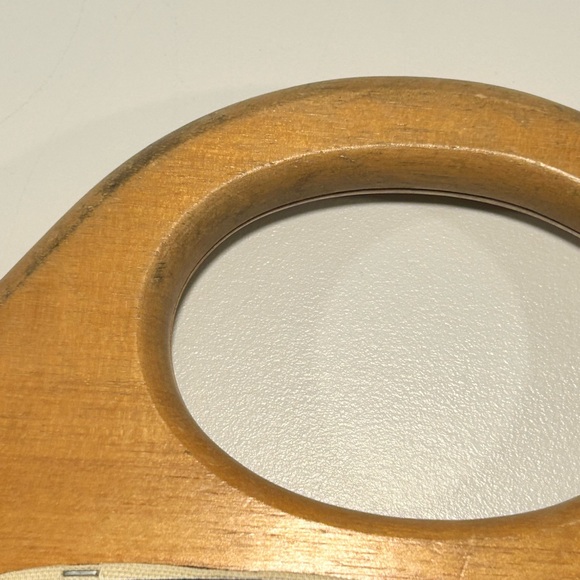 Vintage Wood Frame Purse Floral Fabric Handbag Boho Retro 1970s - Picture 4 of 13